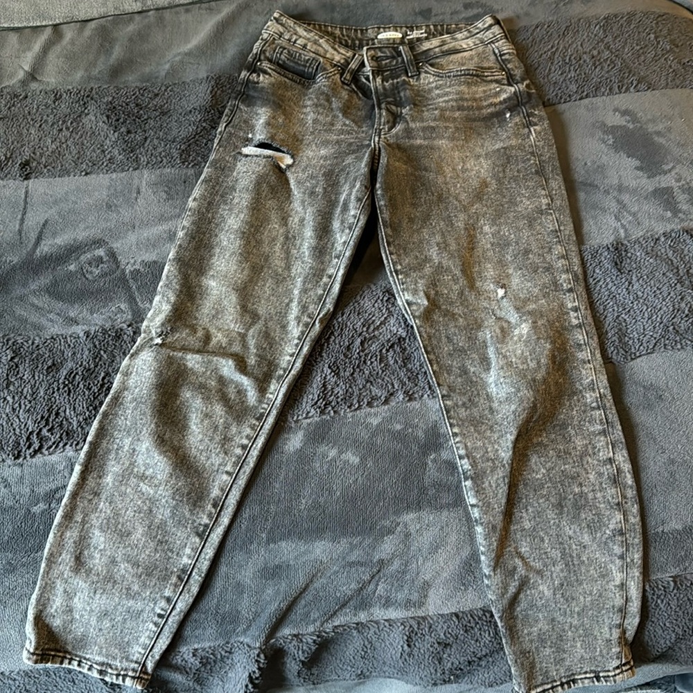 Old Navy Black Acid wash straight jean